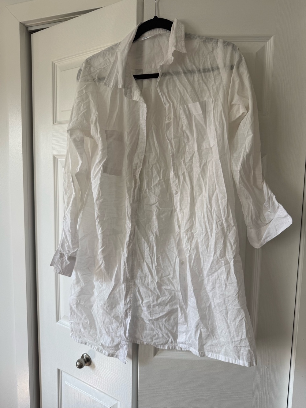 Aqua White Lightweight Swim Coverup Shirt